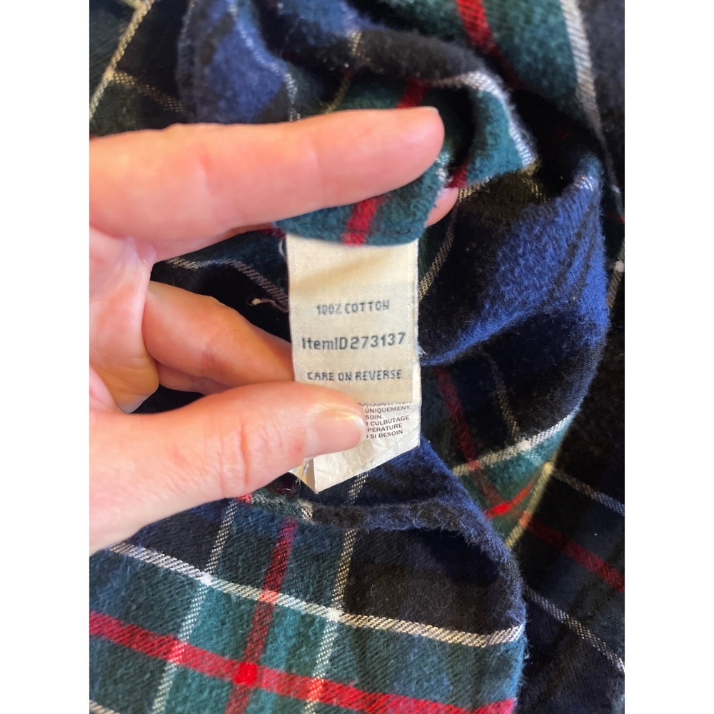 LLBean Relaxed Fit Flannel Blue Plaid Long Sleeve XL Cotton Warm Lumberjack - Picture 8 of 8
